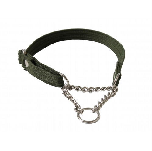 Fenriz halsbånd med kæde, Grøn 1,5x25-40 cm