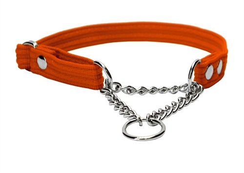 Fenriz halsbånd med kæde, Orange 1,5x25-40 cm