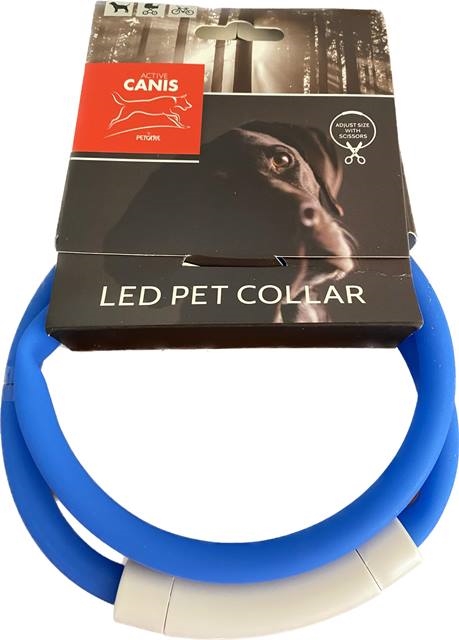 USB LED Pet Collar, Blå