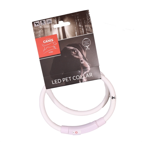 USB LED Pet Collar, White