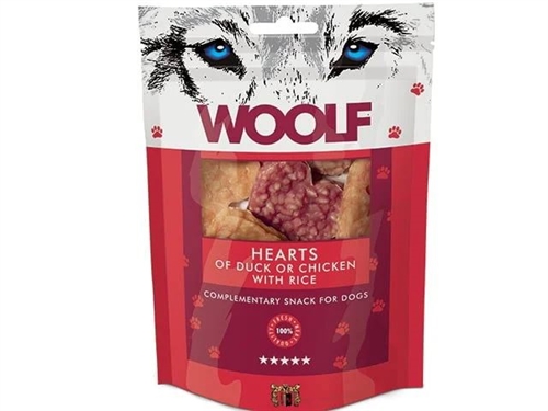 WOOLF HEARTS OF DUCK OR CHICKEN WITH RICE 100G