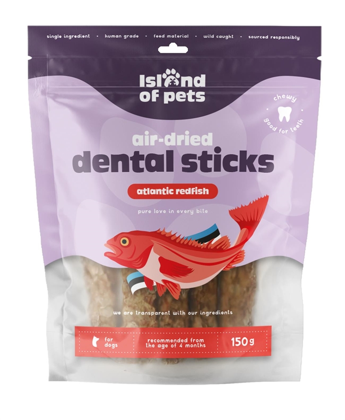 IOP Air-Dried Atlantic redfish dental sticks, 150 gr.