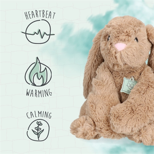 Cozy Dog Bunny Brun, hjerteslag, varme og beroligende 