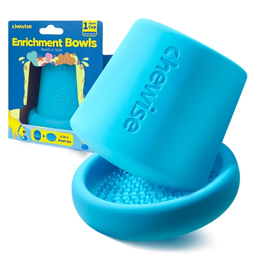 Chewise 2-i-1 Enrichment Bowl - Blå