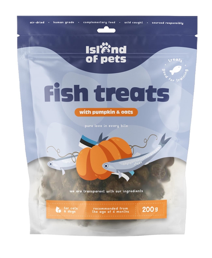 IOP Fish Treats With Pumpkin and oats, 200 gr.