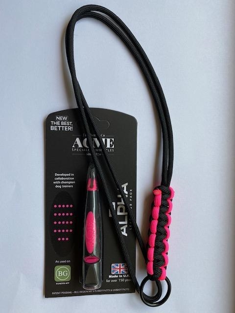 Fløjtesnor, Black - Neon Pink