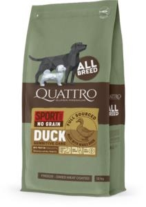 2 x 12 kg Quattro Super Premium No Grain All Breed Adult Active, Duck