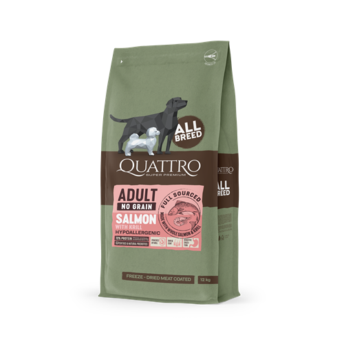 2 x 12 kg Quattro No Grain All Breed Adult salmon 