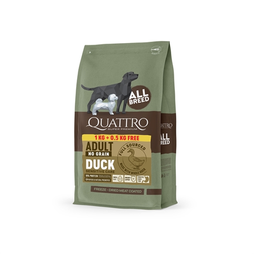 Quattro No Grain All Breed Adult Duck 1,5 kg