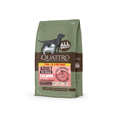Quattro No Grain All Breed Adult salmon 1,5 kg
