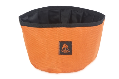 Firedog transportabel vandskål, orange