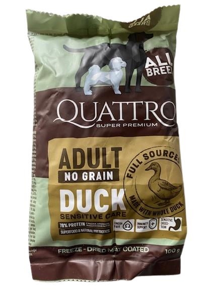 Quattro No Grain All Breed Adult Duck prøvepose