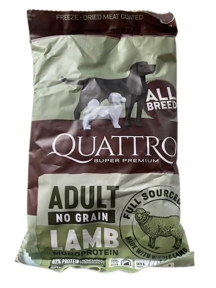 Quattro No Grain All Breed Adult Lamb prøvepose